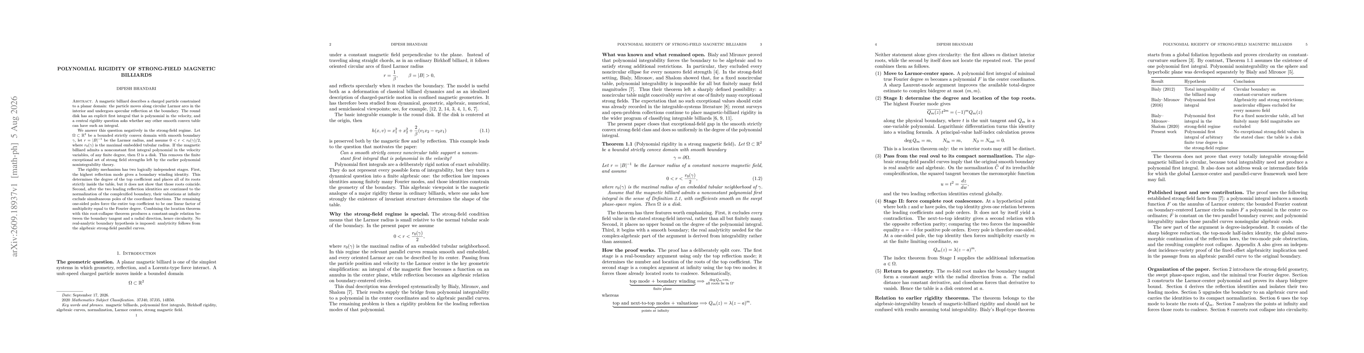 Thumbnail for Polynomial rigidity of strong-field magnetic billiards