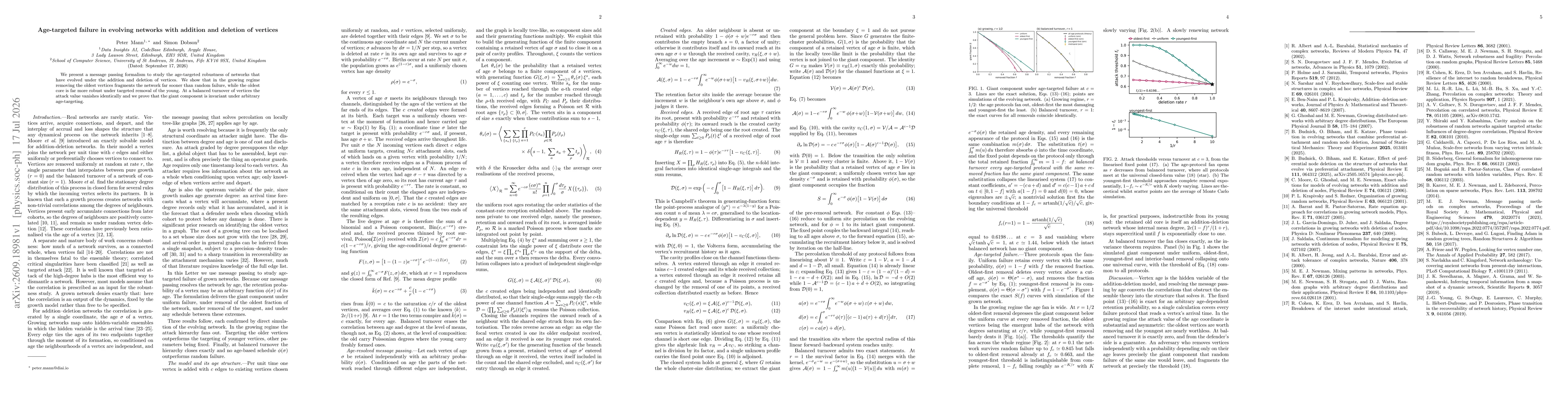 Thumbnail for Age-targeted failure in evolving networks with addition and deletion of vertices