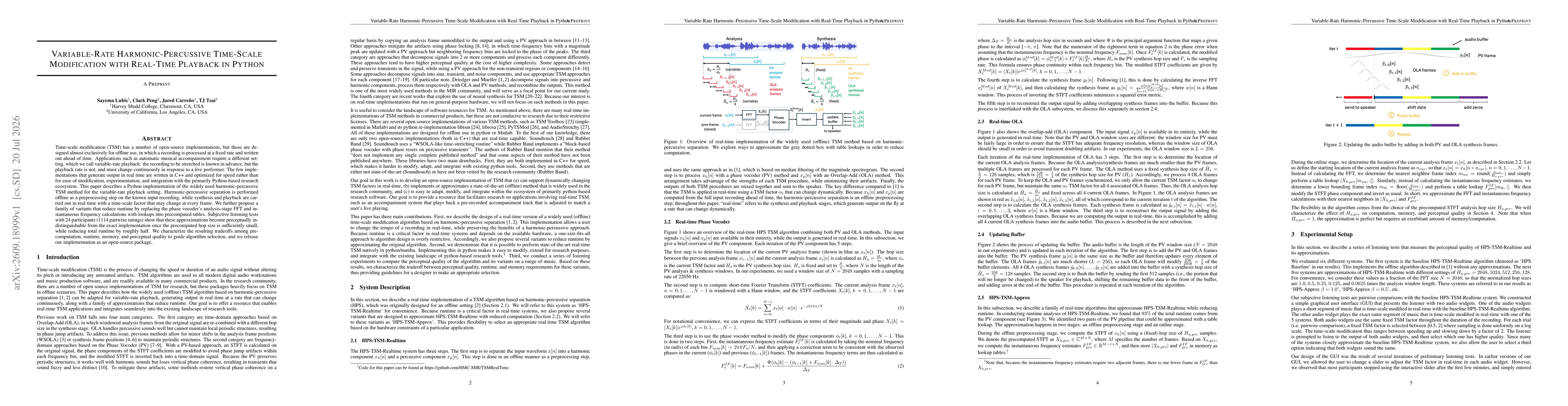 Thumbnail for Variable-Rate Harmonic-Percussive Time-Scale Modification with Real-Time Playback in Python