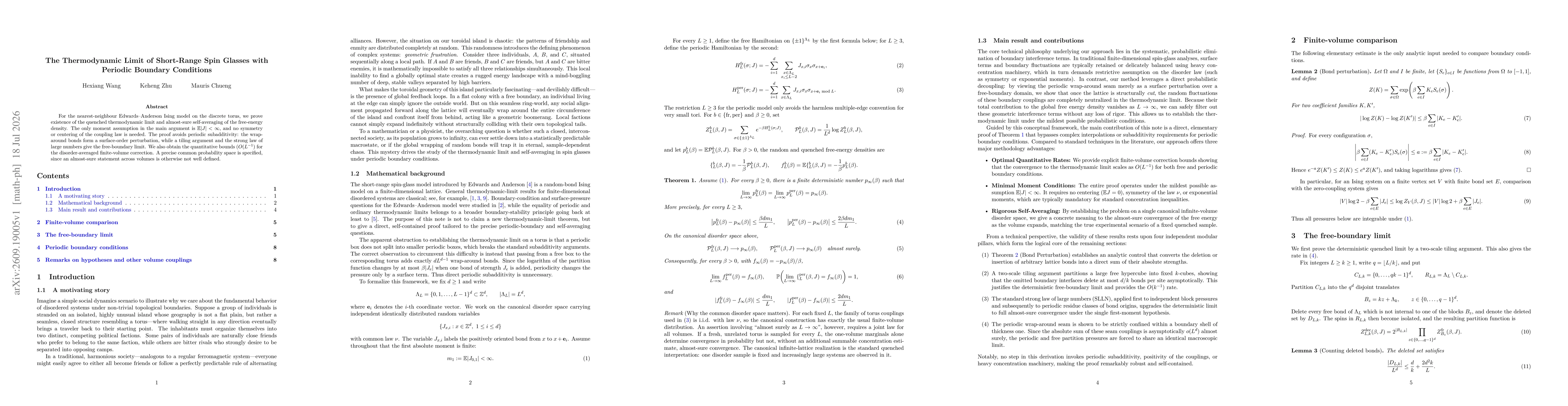 Thumbnail for The Thermodynamic Limit of Short-Range Spin Glasses with Periodic Boundary Conditions