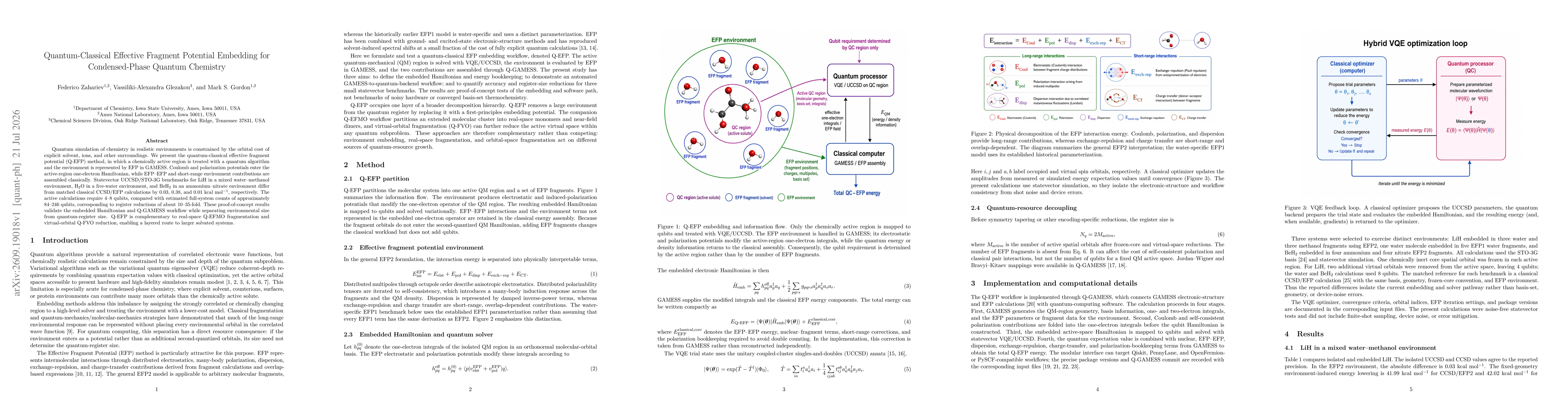 Thumbnail for Quantum-Classical Effective Fragment Potential Embedding for Condensed-Phase Quantum Chemistry
