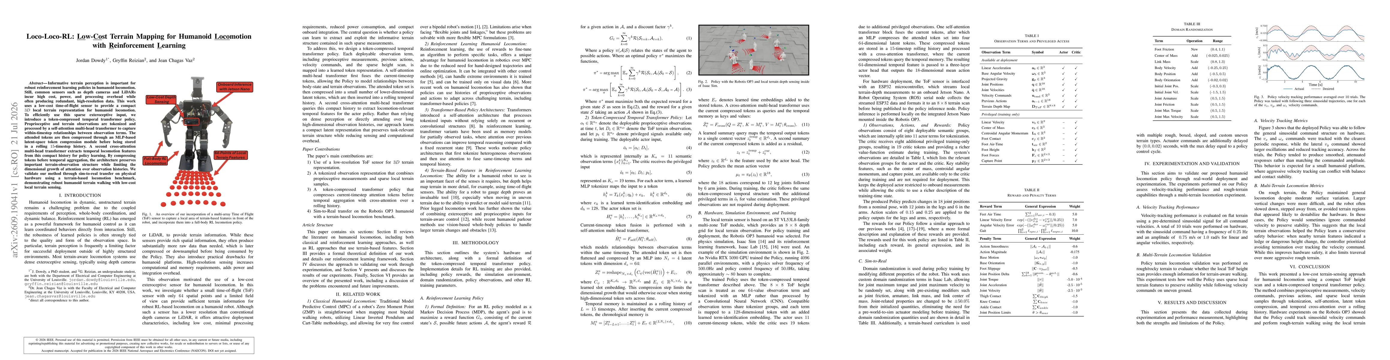 Thumbnail for Loco-Loco-RL: Low-Cost Terrain Mapping for Humanoid Locomotion with Reinforcement Learning