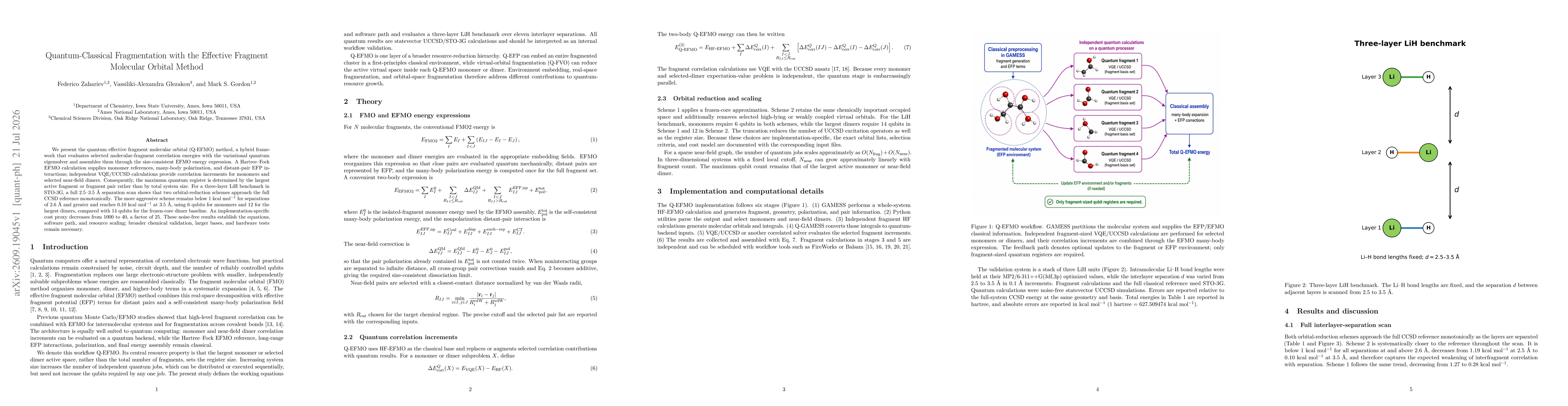 Thumbnail for Quantum-Classical Fragmentation with the Effective Fragment Molecular Orbital Method