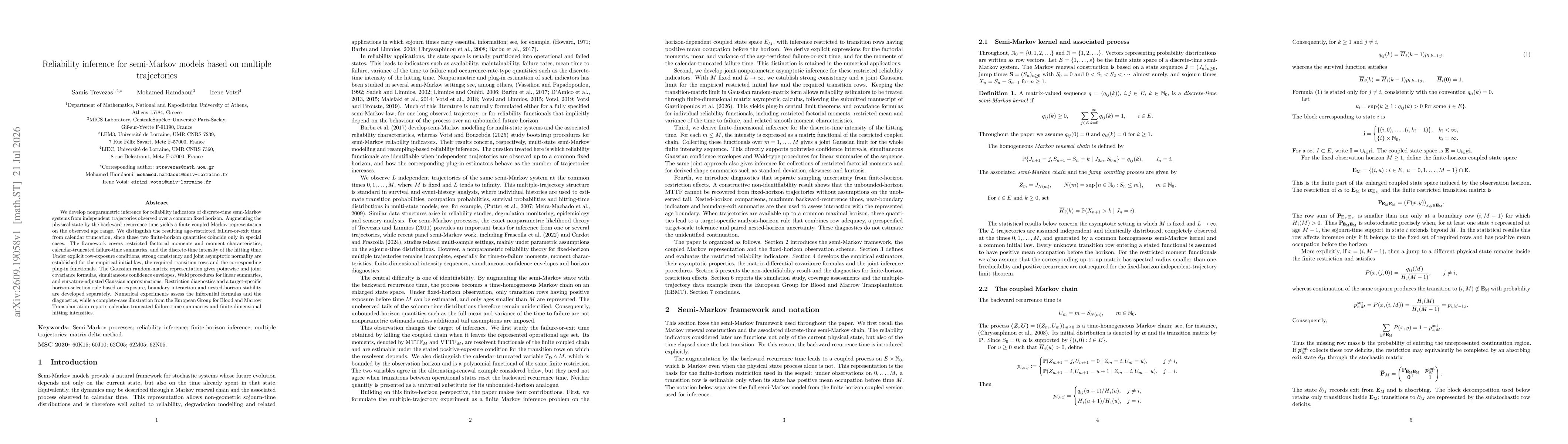 Thumbnail for Reliability inference for semi-Markov models based on multiple trajectories