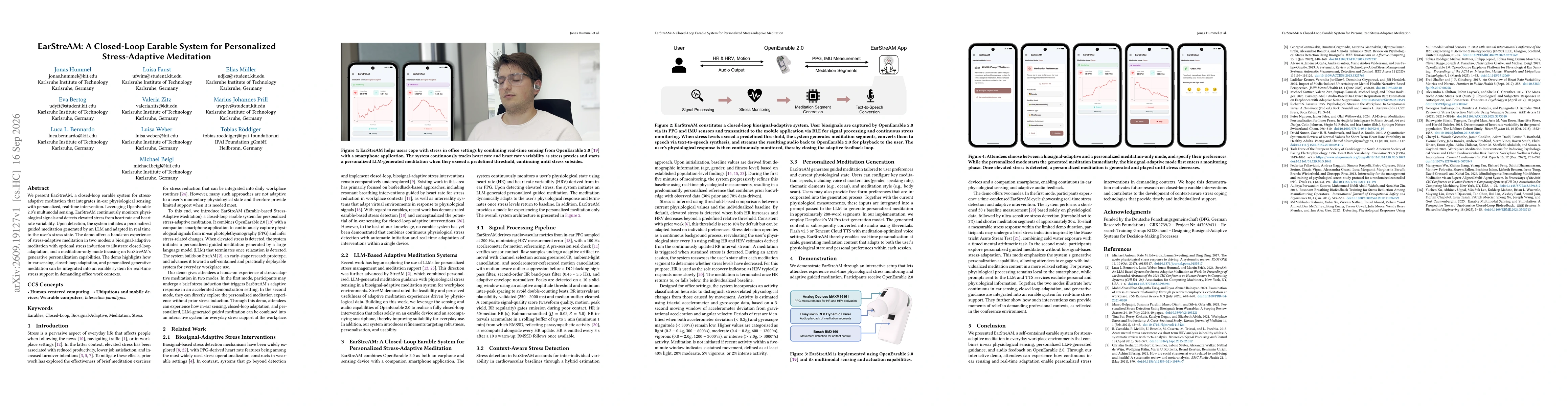 Thumbnail for EarStreAM: A Closed-Loop Earable System for Personalized Stress-Adaptive Meditation