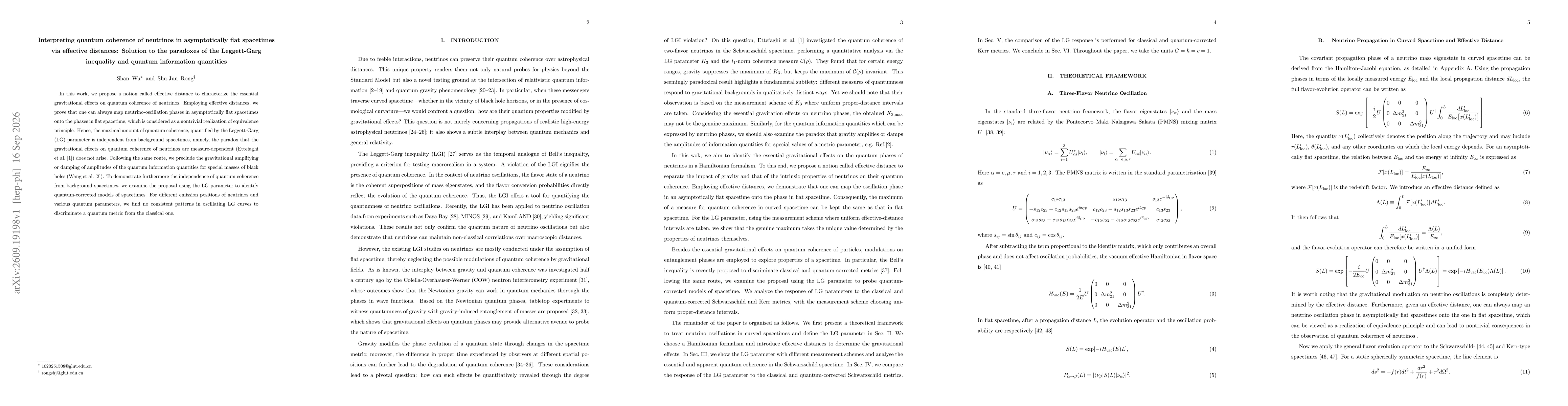 Thumbnail for Interpreting quantum coherence of neutrinos in asymptotically flat spacetimes via effective distances: Solution to the paradoxes of the Leggett-Garg inequality and quantum information quantities