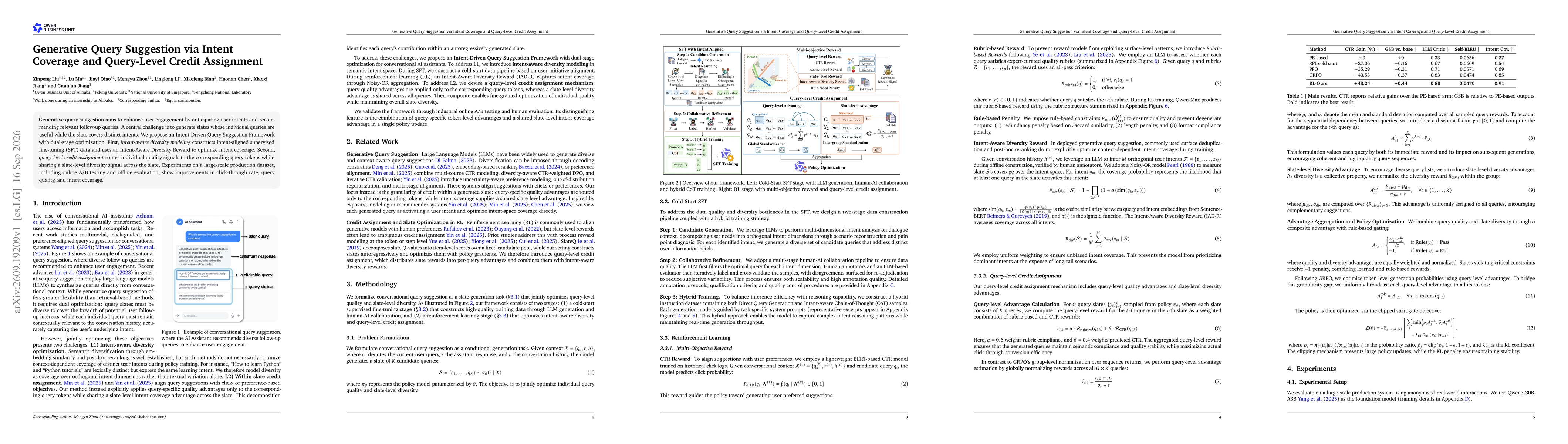 Thumbnail for Generative Query Suggestion via Intent Coverage and Query-Level Credit Assignment