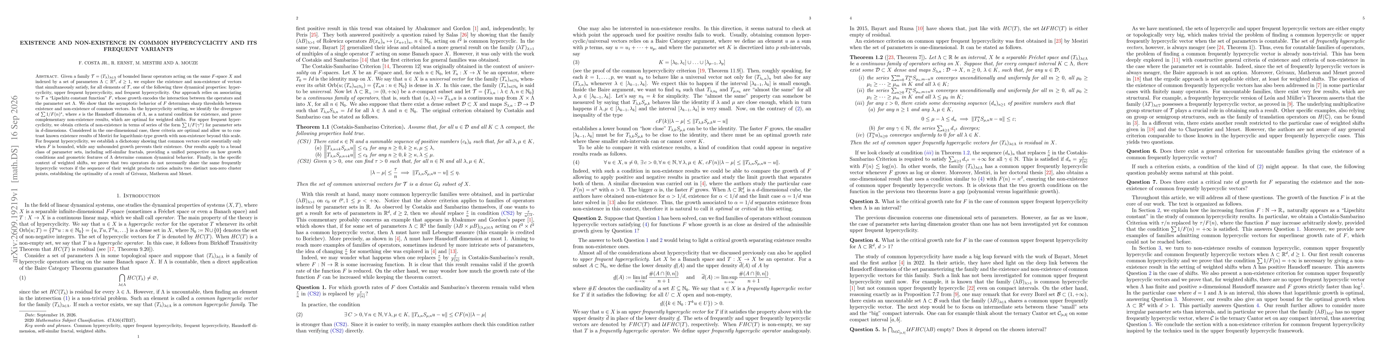 Thumbnail for Existence and non-existence in common hypercyclicity and its frequent variants