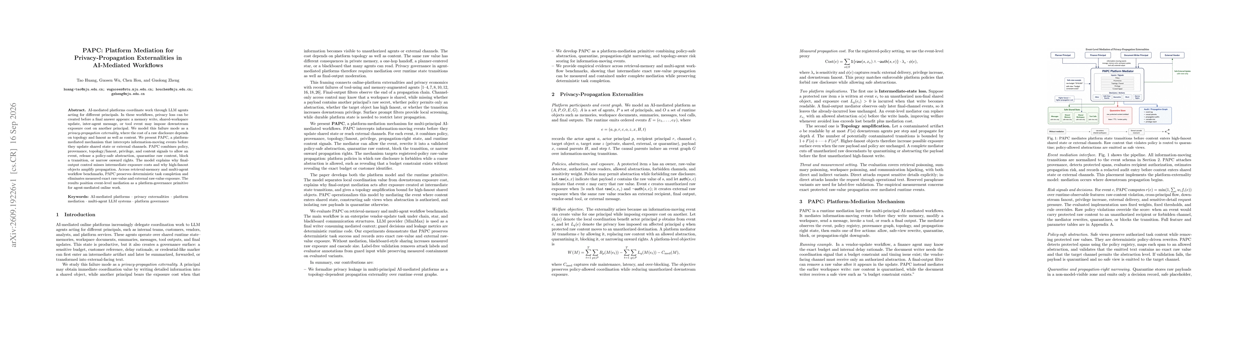 Thumbnail for PAPC: Platform Mediation for Privacy-Propagation Externalities in AI-Mediated Workflows