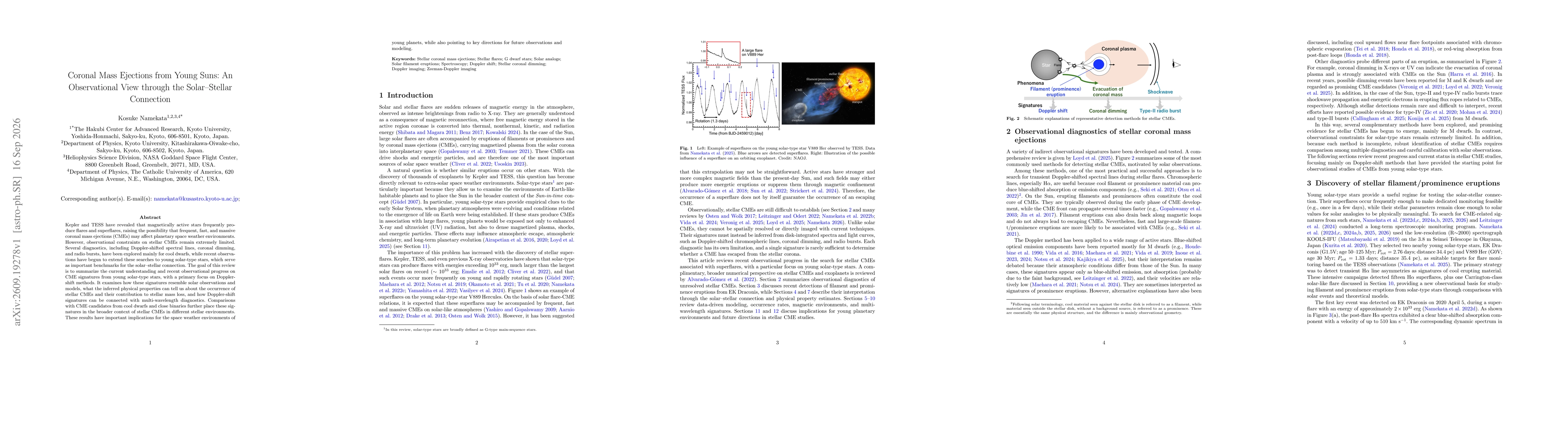 Thumbnail for Coronal Mass Ejections from Young Suns: An Observational View through the Solar-Stellar Connection
