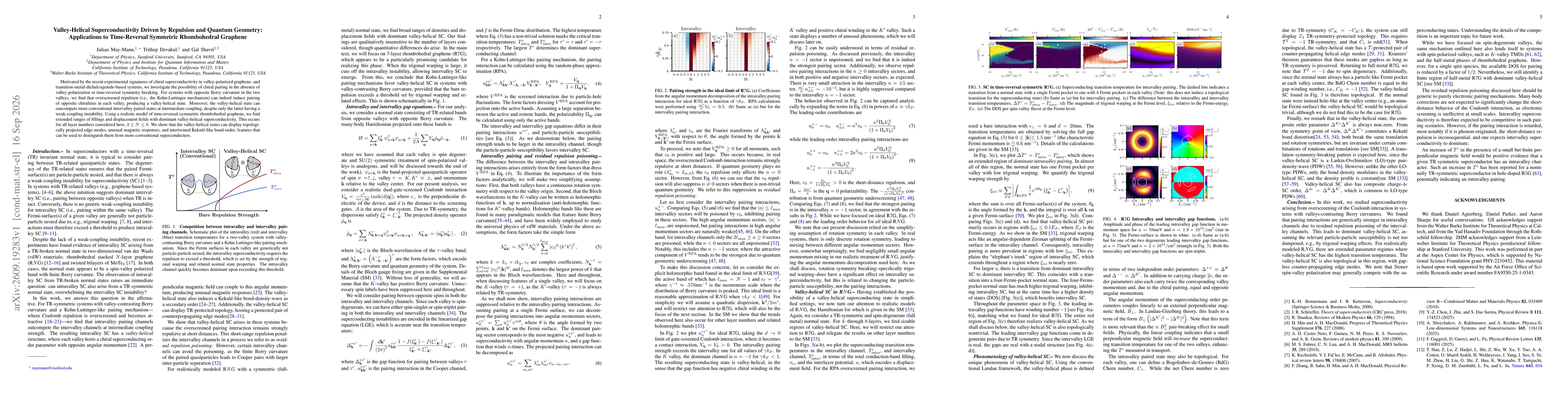 Thumbnail for Valley-Helical Superconductivity Driven by Repulsion and Quantum Geometry: Applications to Time-Reversal Symmetric Rhombohedral Graphene