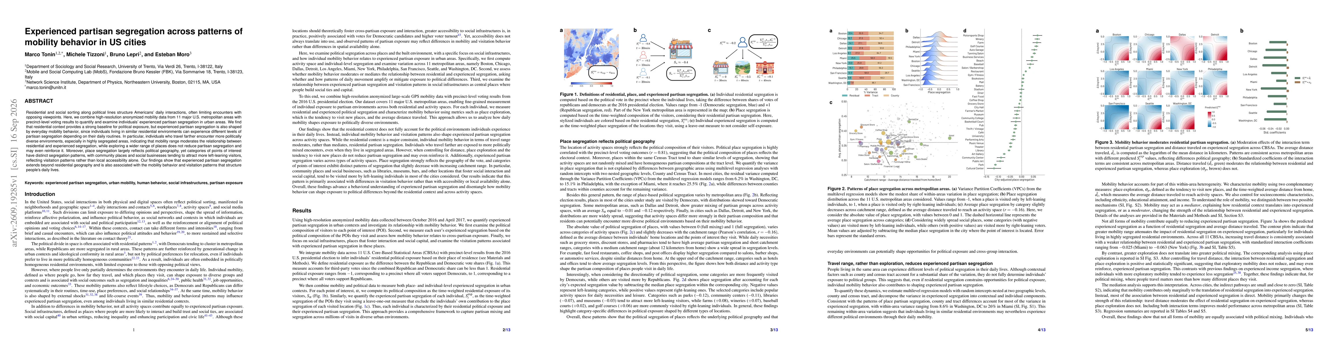 Thumbnail for Experienced partisan segregation across patterns of mobility behavior in US cities