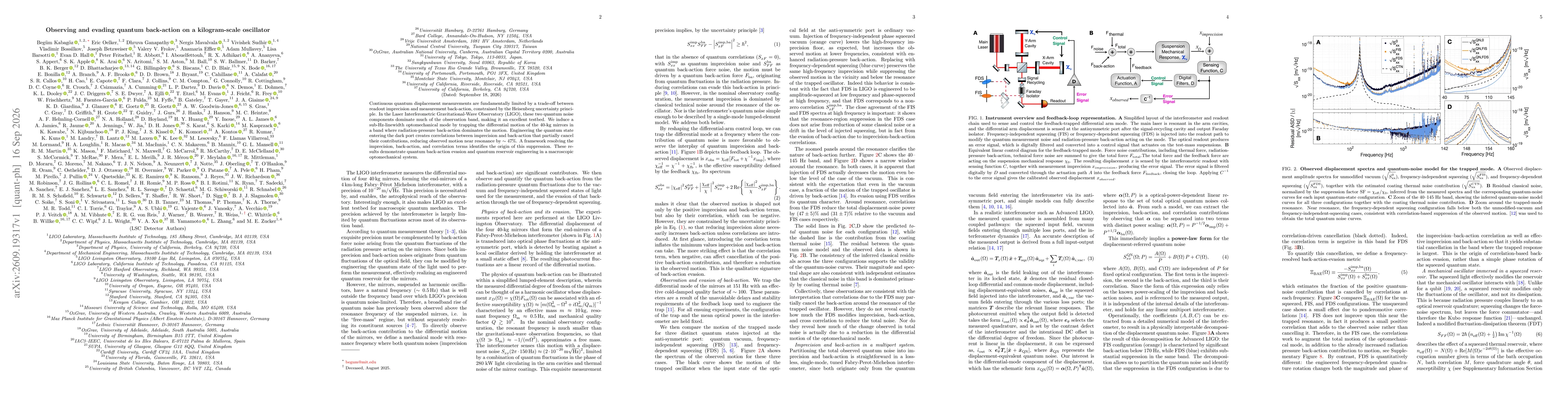 Thumbnail for Observing and evading quantum back-action on a kilogram-scale oscillator