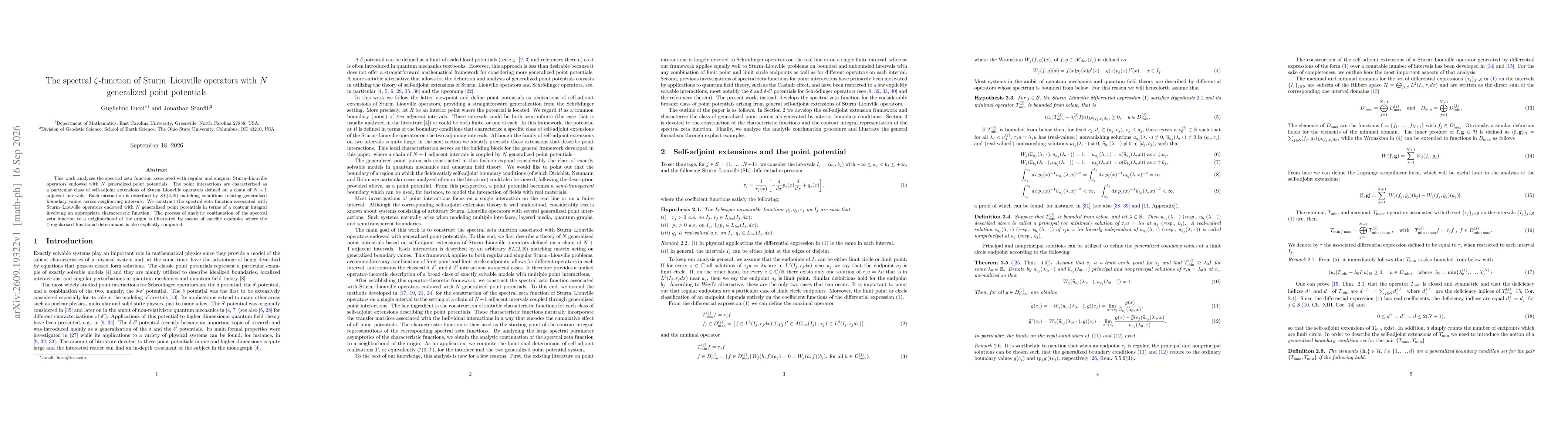 Thumbnail for The spectral $ζ$-function of Sturm--Liouville operators with $N$ generalized point potentials