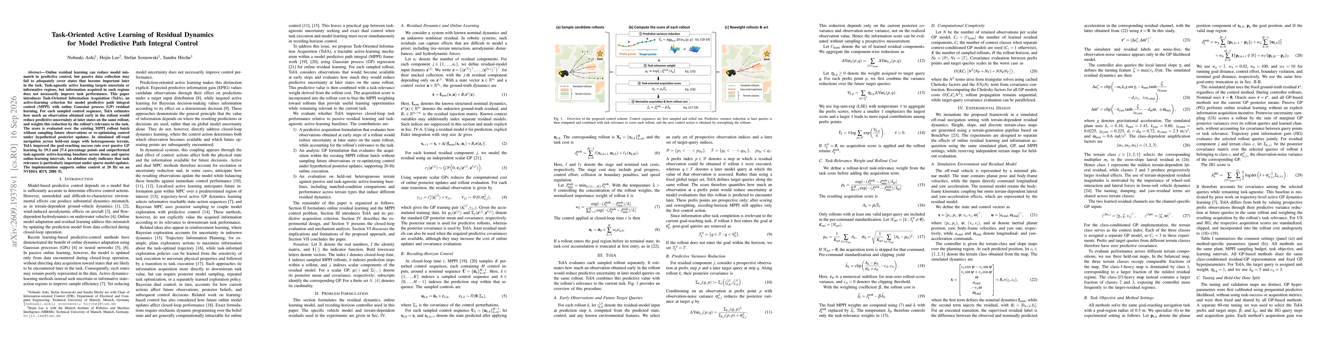 Thumbnail for Task-Oriented Active Learning of Residual Dynamics for Model Predictive Path Integral Control