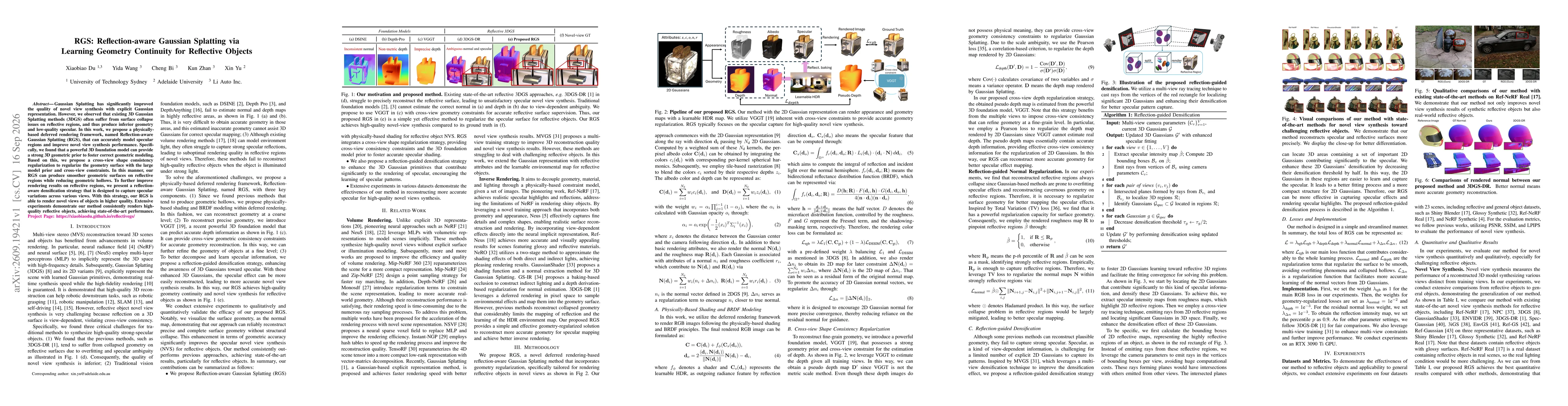 Thumbnail for RGS: Reflection-aware Gaussian Splatting via Learning Geometry Continuity for Reflective Objects