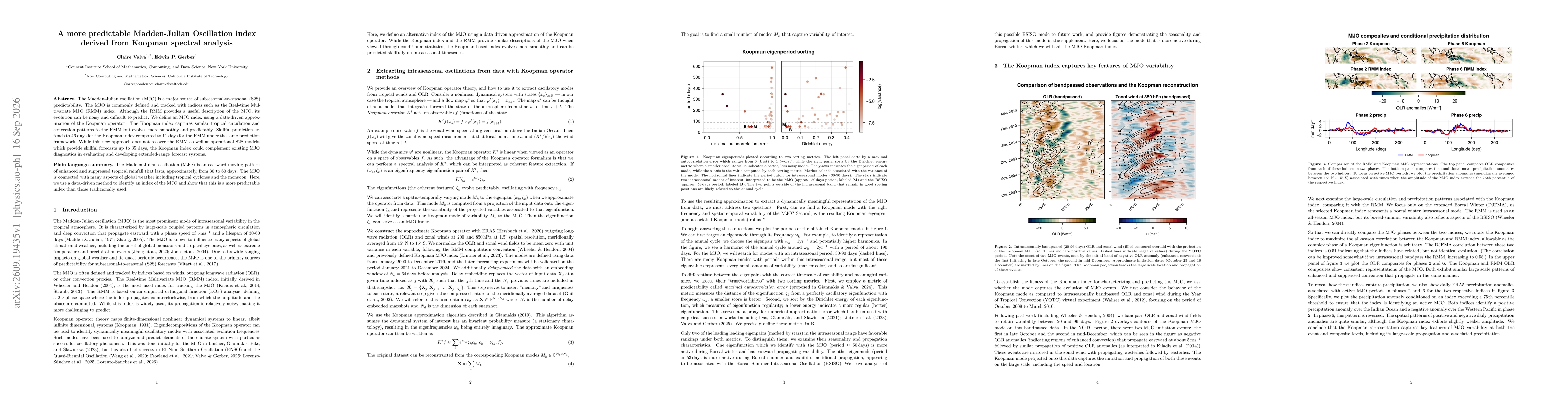 Thumbnail for A more predictable Madden-Julian Oscillation index derived from Koopman spectral analysis