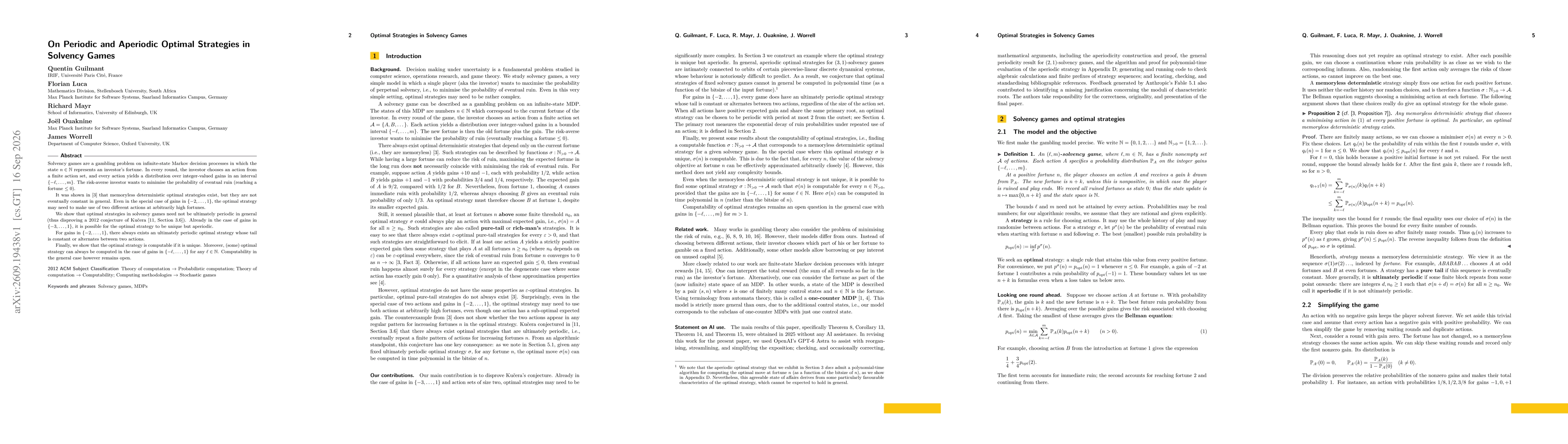 Thumbnail for On Periodic and Aperiodic Optimal Strategies in Solvency Games