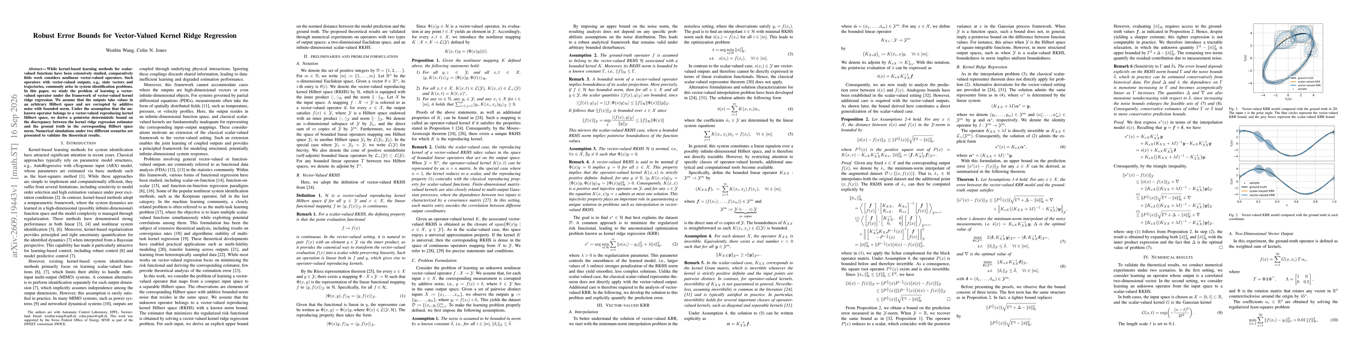 Thumbnail for Robust Error Bounds for Vector-Valued Kernel Ridge Regression