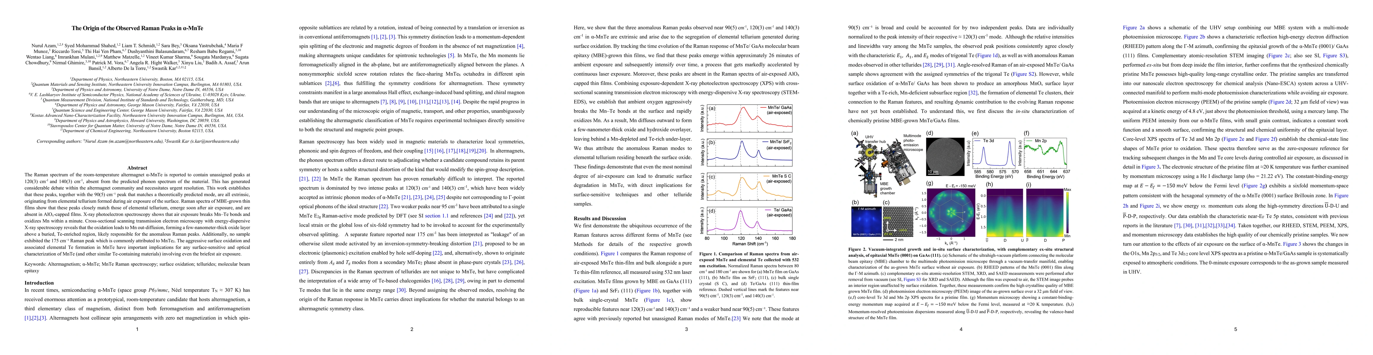 Thumbnail for The Origin of the Observed Raman Peaks in α-MnTe