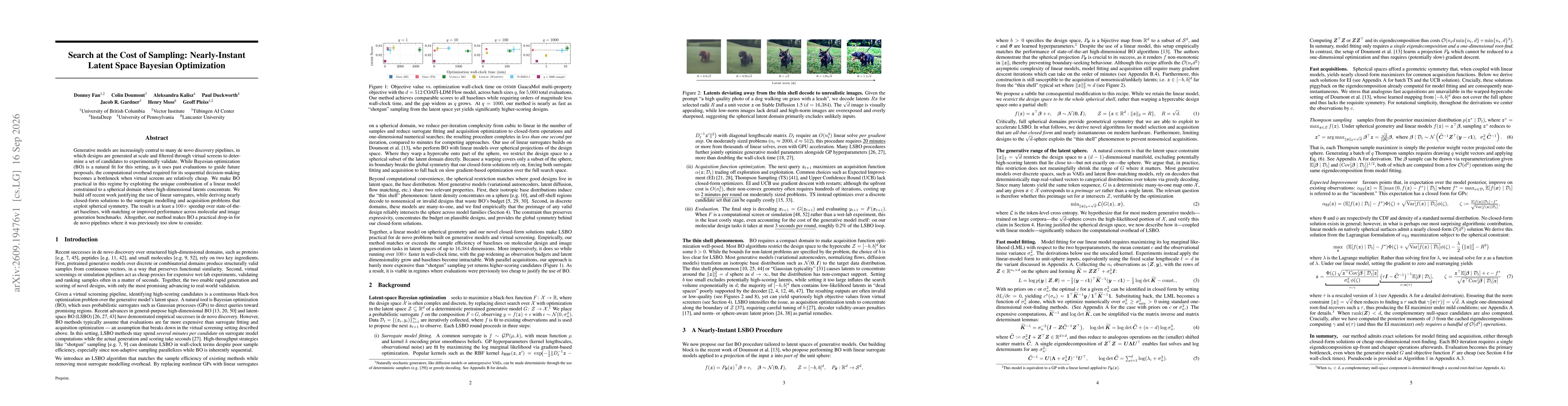 Thumbnail for Search at the Cost of Sampling: Nearly-Instant Latent Space Bayesian Optimization