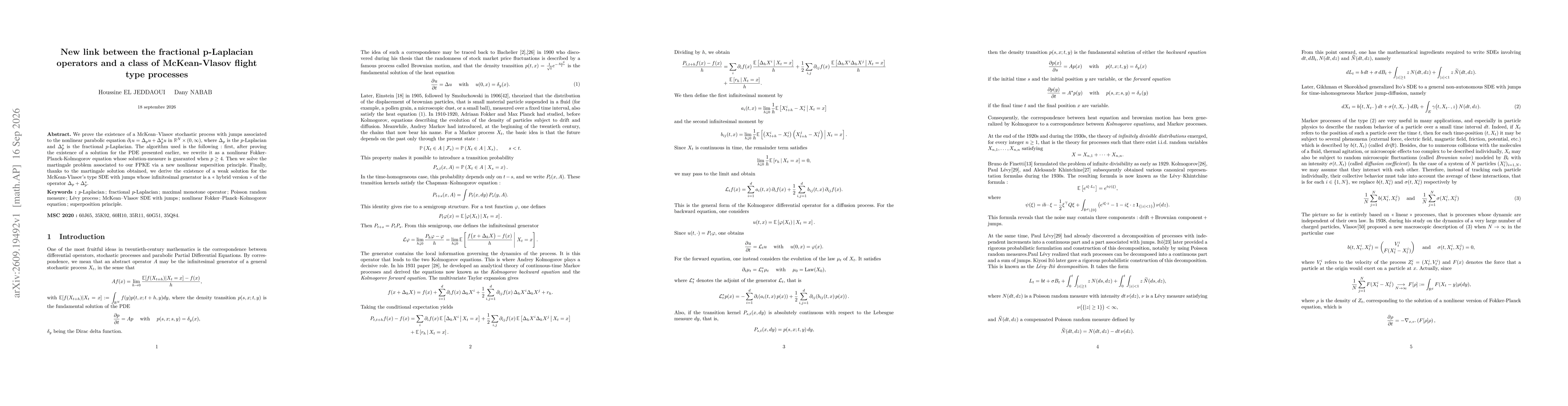 Thumbnail for New link between the fractional p-Laplacian operators and a class of McKean-Vlasov flight type processes