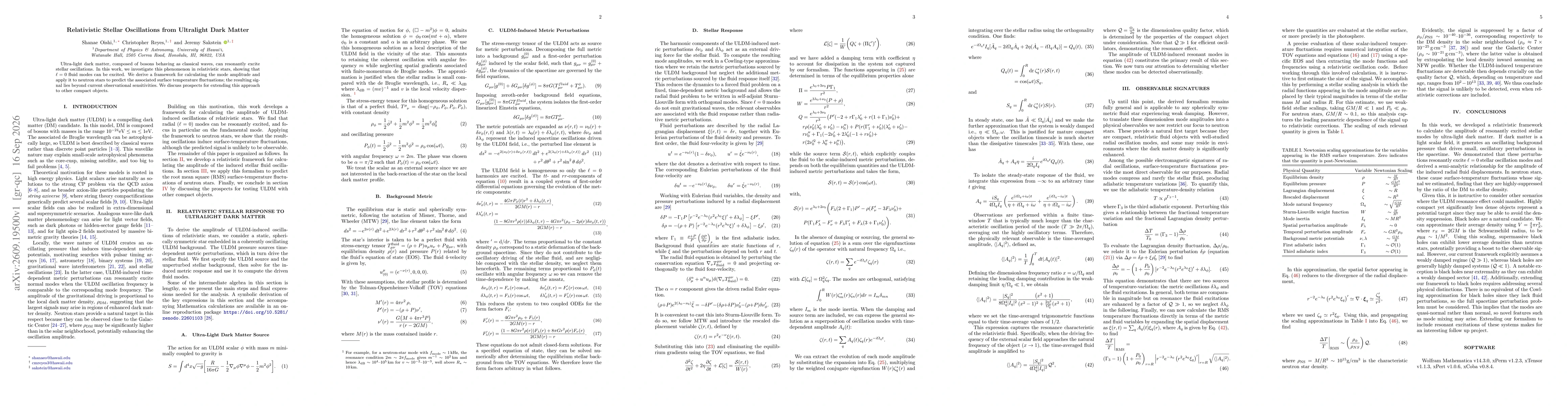 Thumbnail for Relativistic Stellar Oscillations from Ultralight Dark Matter
