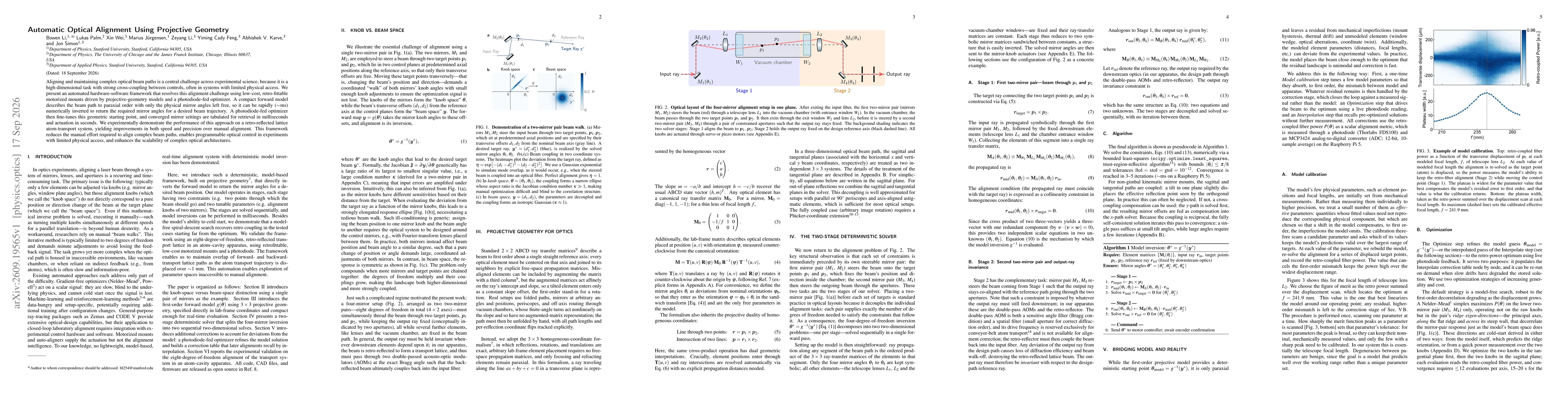 Thumbnail for Automatic Optical Alignment Using Projective Geometry