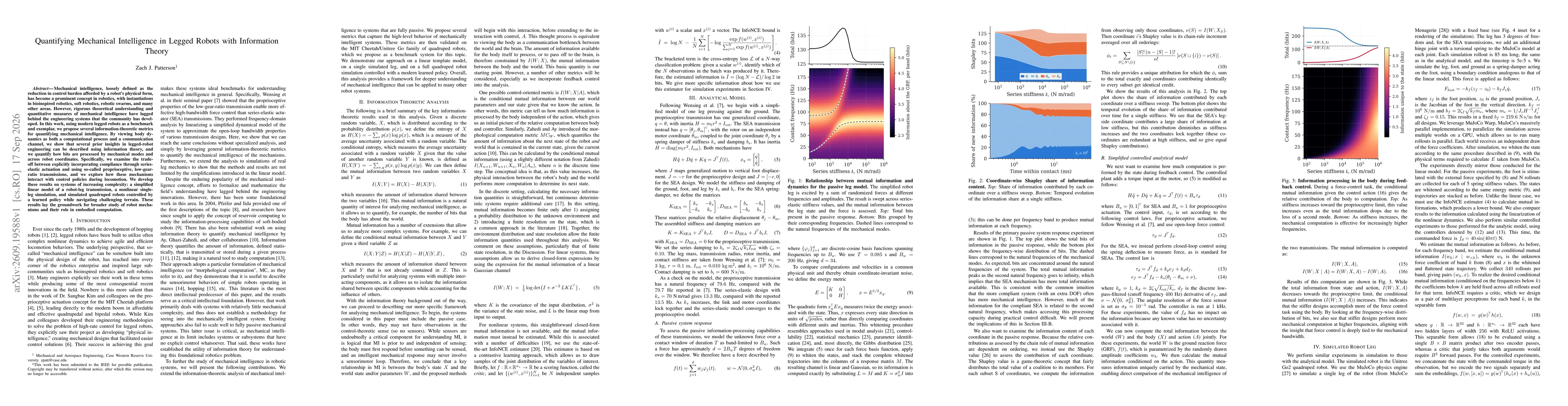 Thumbnail for Quantifying Mechanical Intelligence in Legged Robots with Information Theory