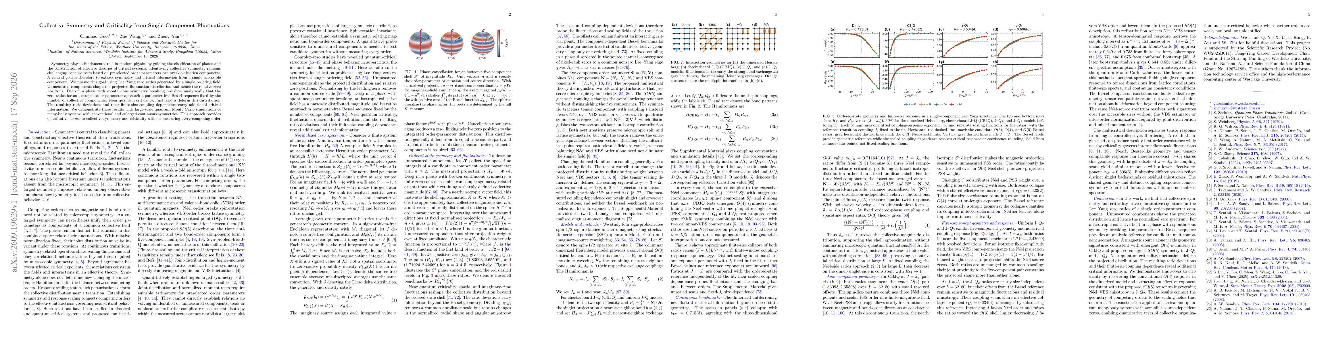 Thumbnail for Collective Symmetry and Criticality from Single-Component Fluctuations