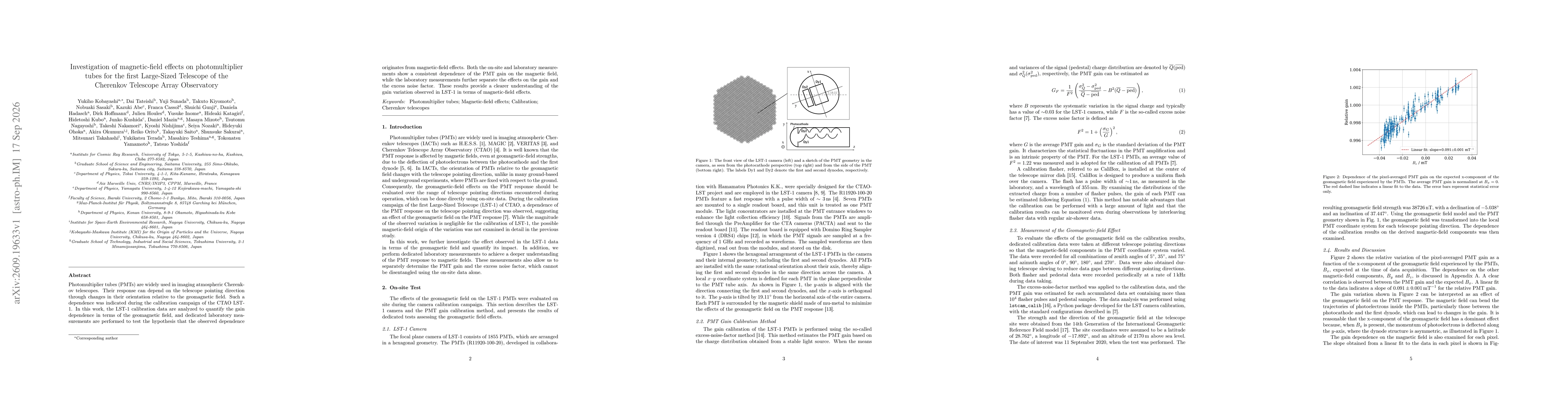 Thumbnail for Investigation of magnetic-field effects on photomultiplier tubes for the first Large-Sized Telescope of the Cherenkov Telescope Array Observatory