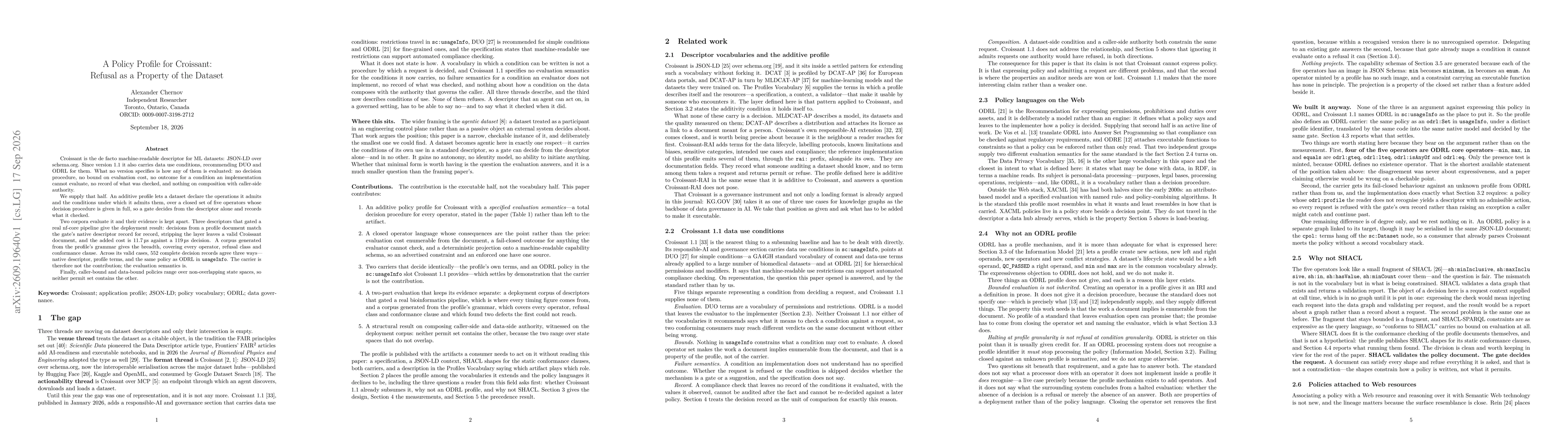 Thumbnail for A Policy Profile for Croissant: Refusal as a Property of the Dataset