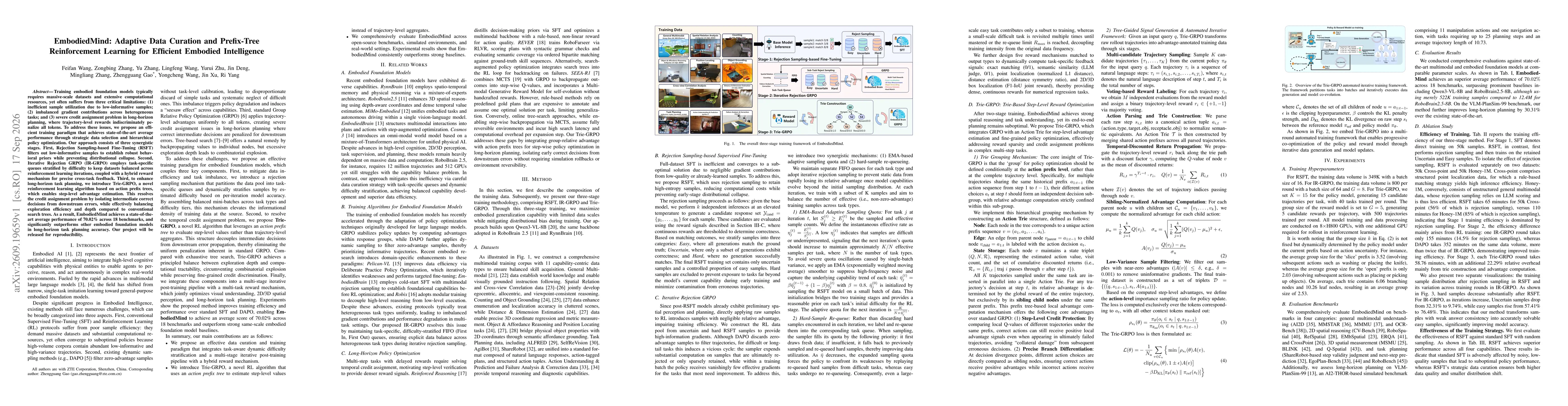 Thumbnail for EmbodiedMind: Adaptive Data Curation and Prefix-Tree Reinforcement Learning for Efficient Embodied Intelligence