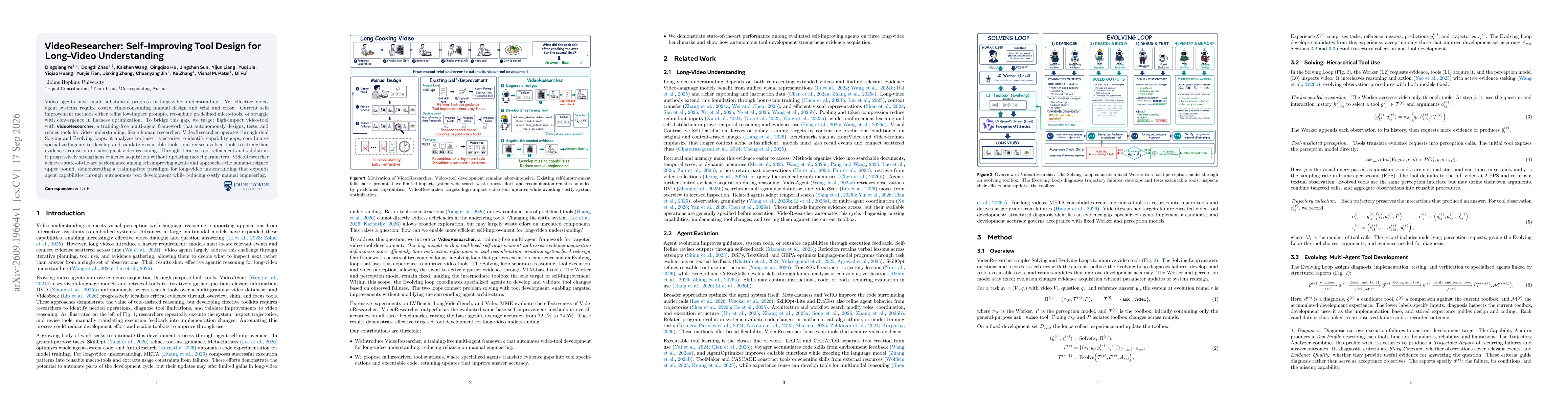 Thumbnail for VideoResearcher: Self-Improving Tool Design for Long-Video Understanding