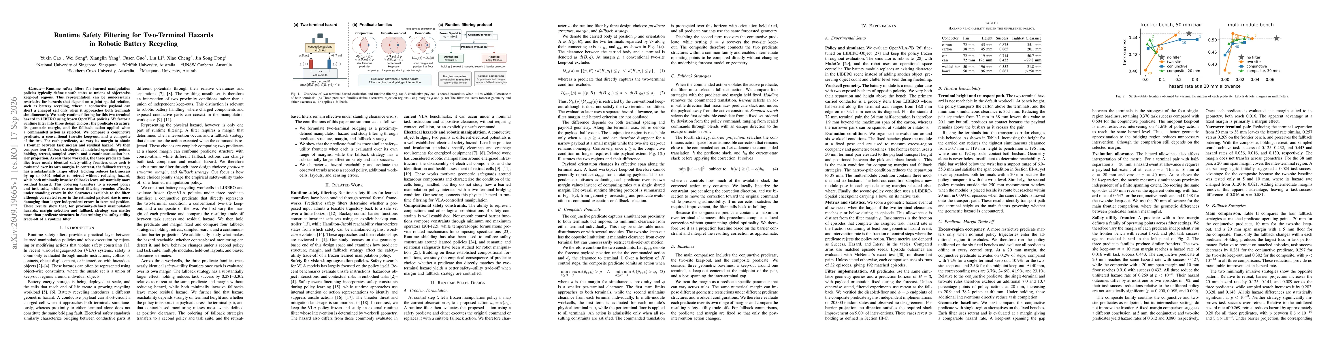 Thumbnail for Runtime Safety Filtering for Two-Terminal Hazards in Robotic Battery Recycling