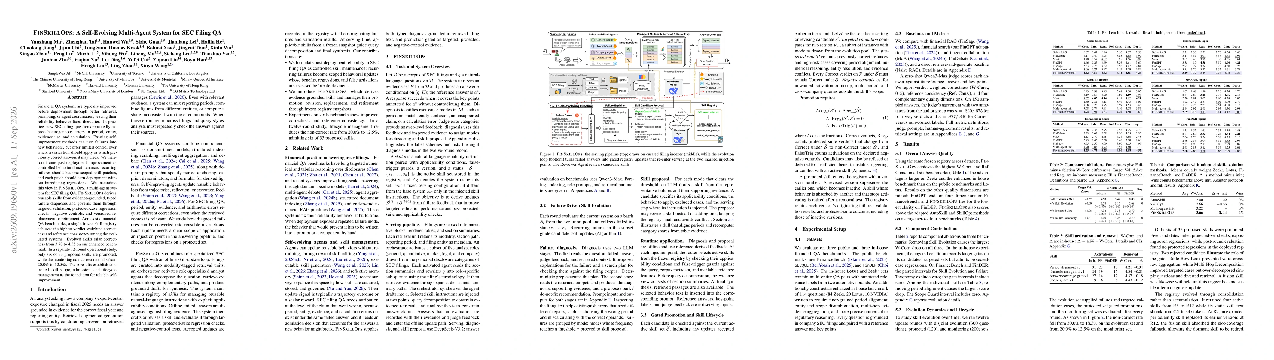Thumbnail for FINSKILLOPS: A Self-Evolving Multi-Agent System for SEC Filing QA