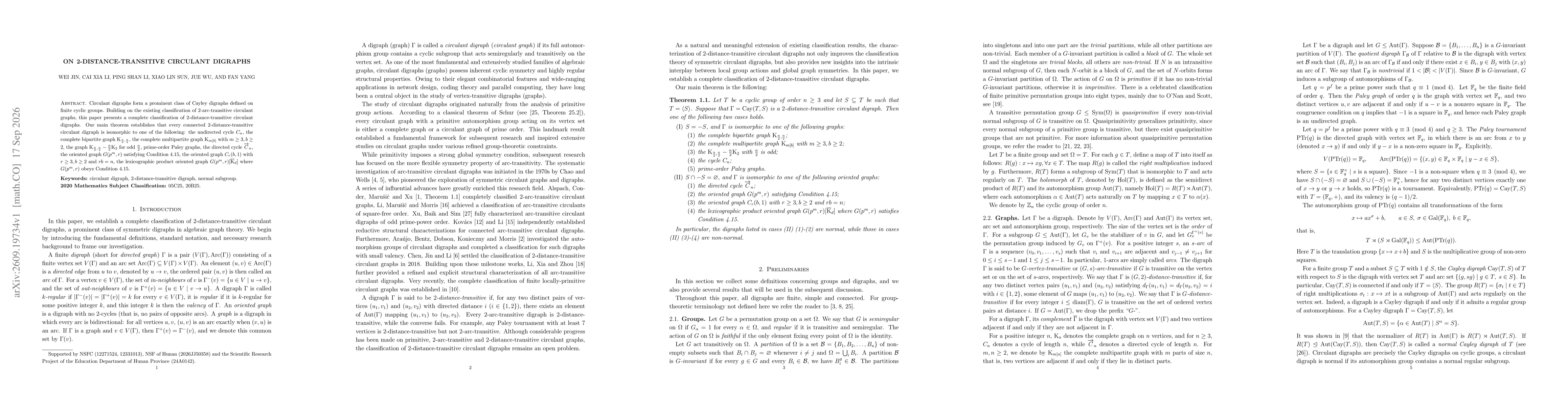 Thumbnail for On 2-distance-transitive circulant digraphs