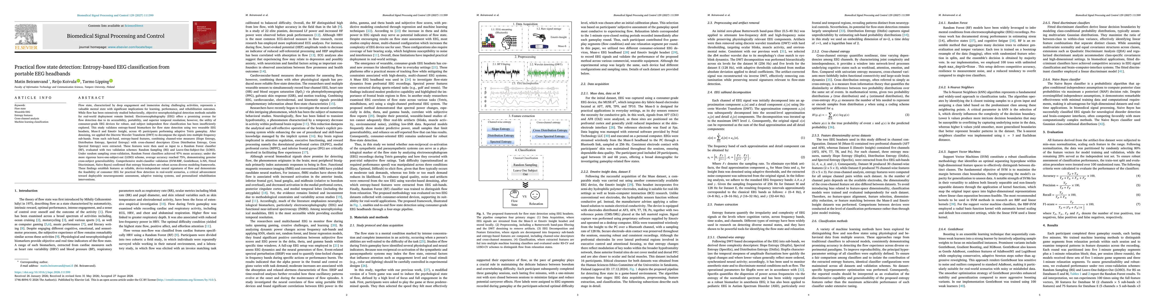 Thumbnail for Practical flow state detection: Entropy-based EEG classification from portable EEG headbands