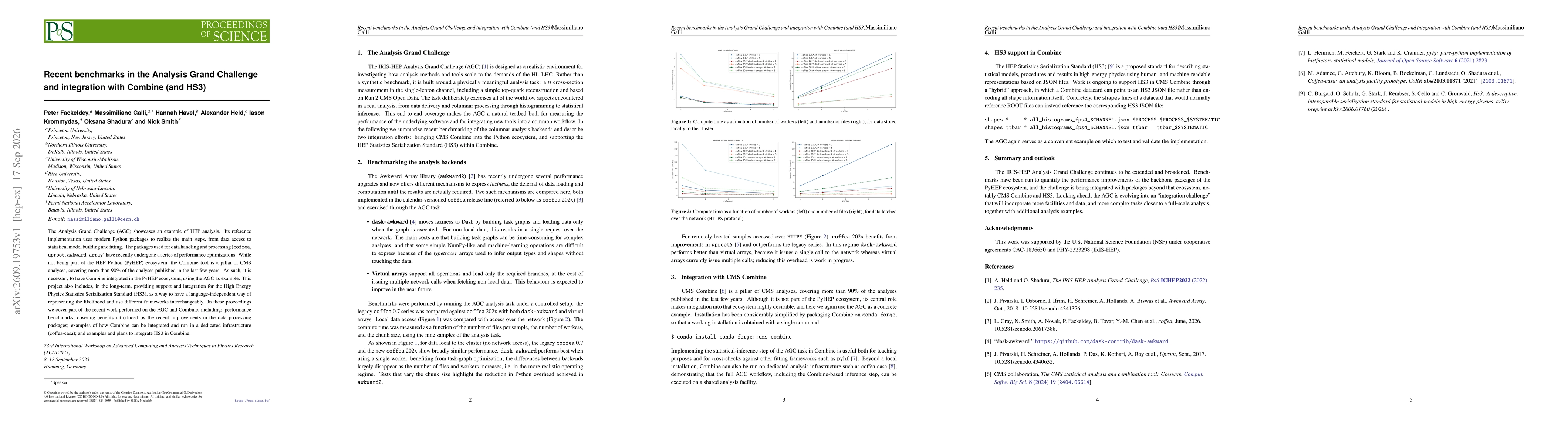 Thumbnail for Recent benchmarks in the Analysis Grand Challenge and integration with Combine (and HS3)