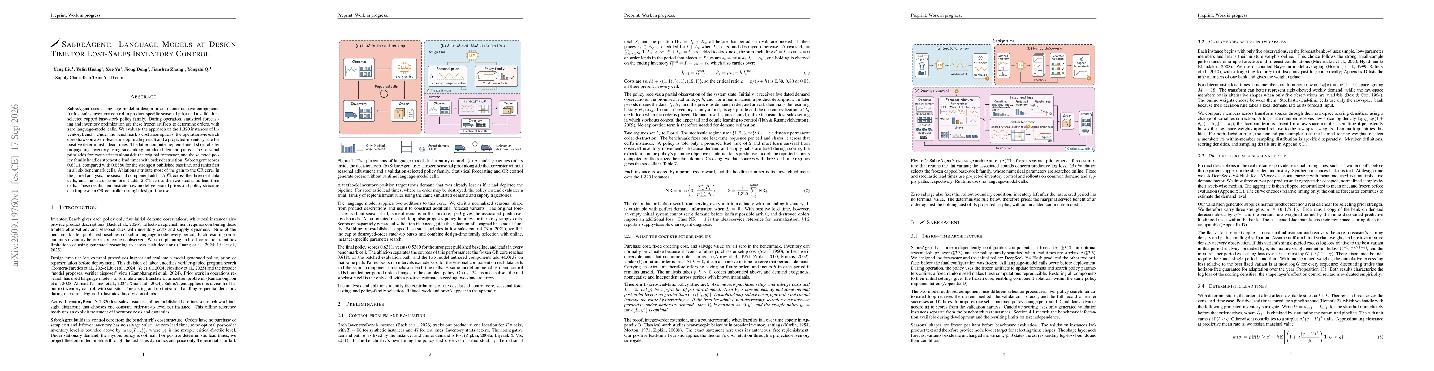 Thumbnail for SabreAgent: Language Models at Design Time for Lost-Sales Inventory Control