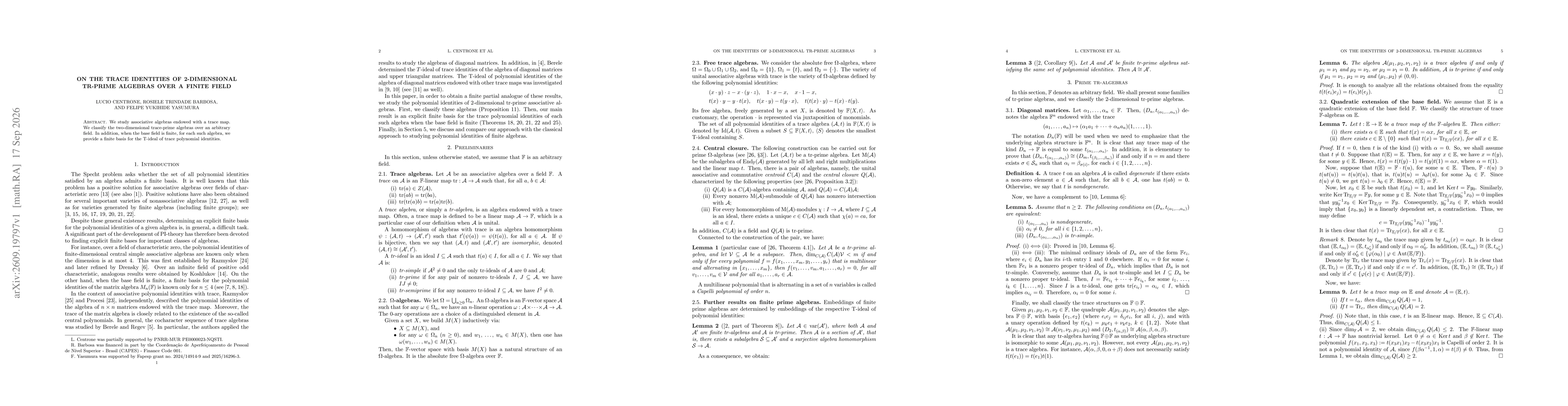 Thumbnail for On the trace identities of 2-dimensional tr-prime algebras over a finite field
