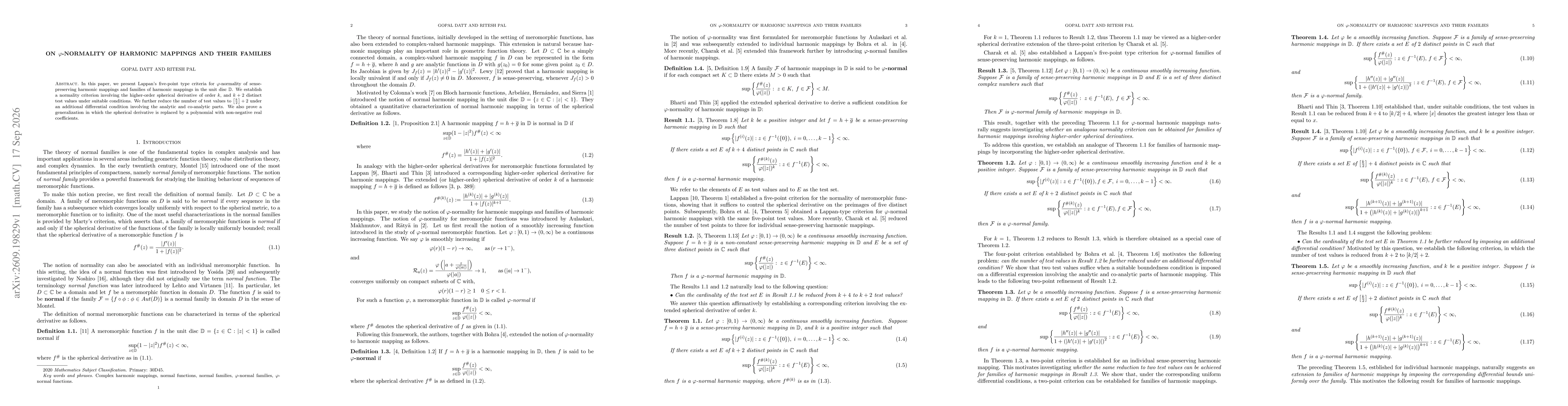 Thumbnail for On $\varphi$-Normality of Harmonic Mappings and Their Families