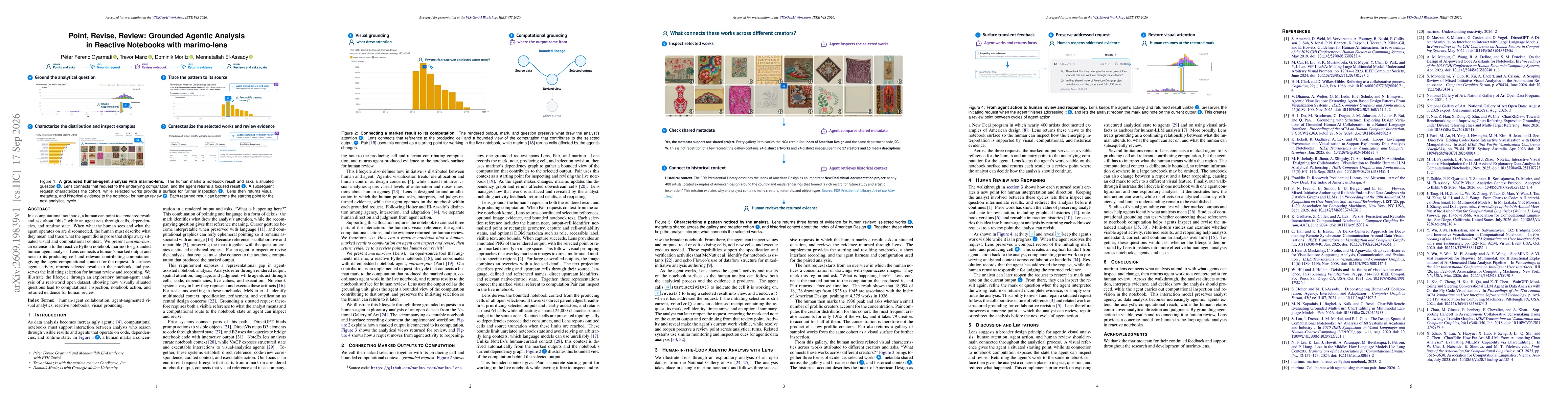 Thumbnail for Point, Revise, Review: Grounded Agentic Analysis in Reactive Notebooks with marimo-lens