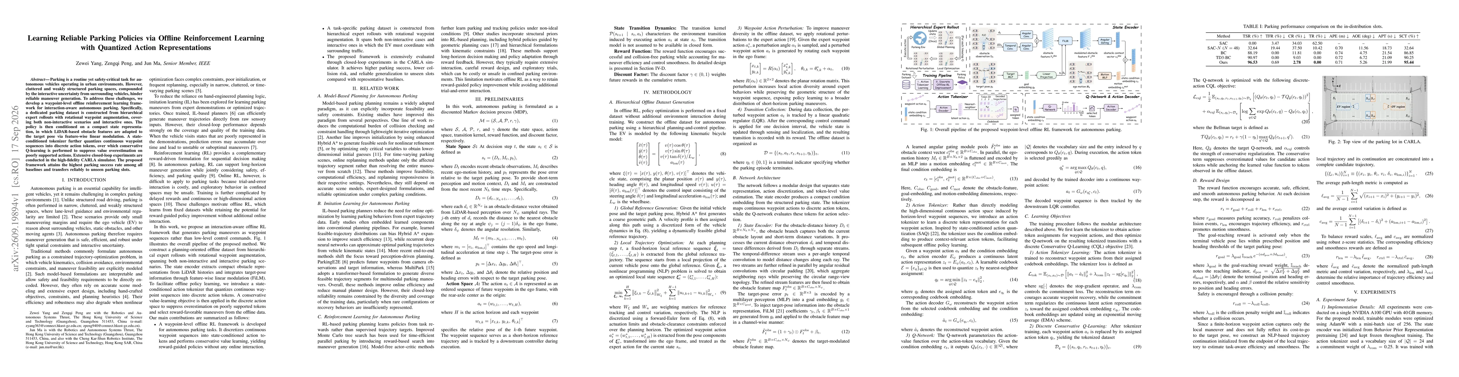 Thumbnail for Learning Reliable Parking Policies via Offline Reinforcement Learning with Quantized Action Representations