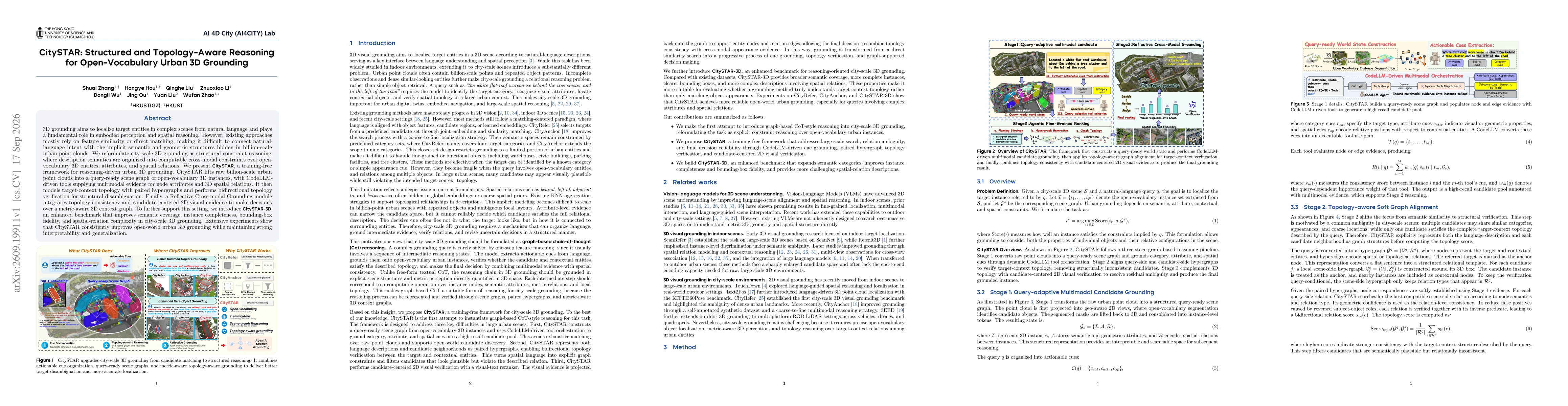 Thumbnail for CitySTAR: Structured and Topology-Aware Reasoning for Open-Vocabulary Urban 3D Grounding