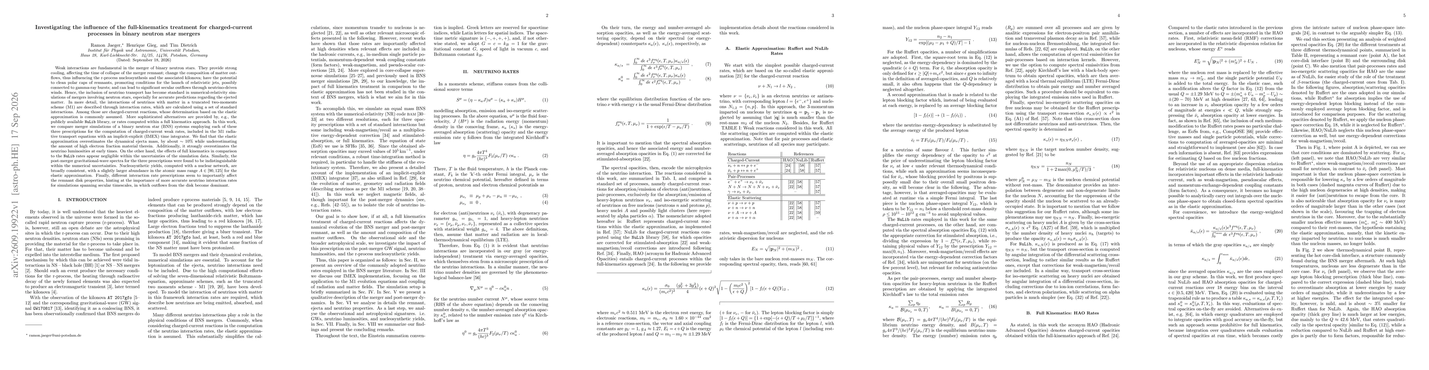 Thumbnail for Investigating the influence of the full-kinematics treatment for charged-current processes in binary neutron star mergers
