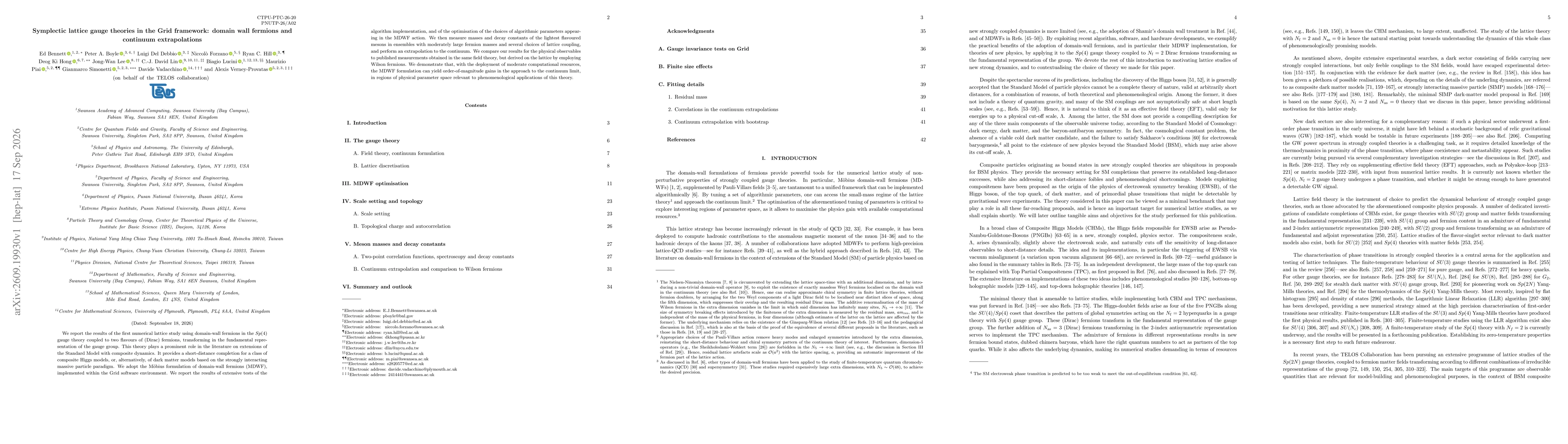 Thumbnail for Symplectic lattice gauge theories in the Grid framework: domain wall fermions and continuum extrapolations