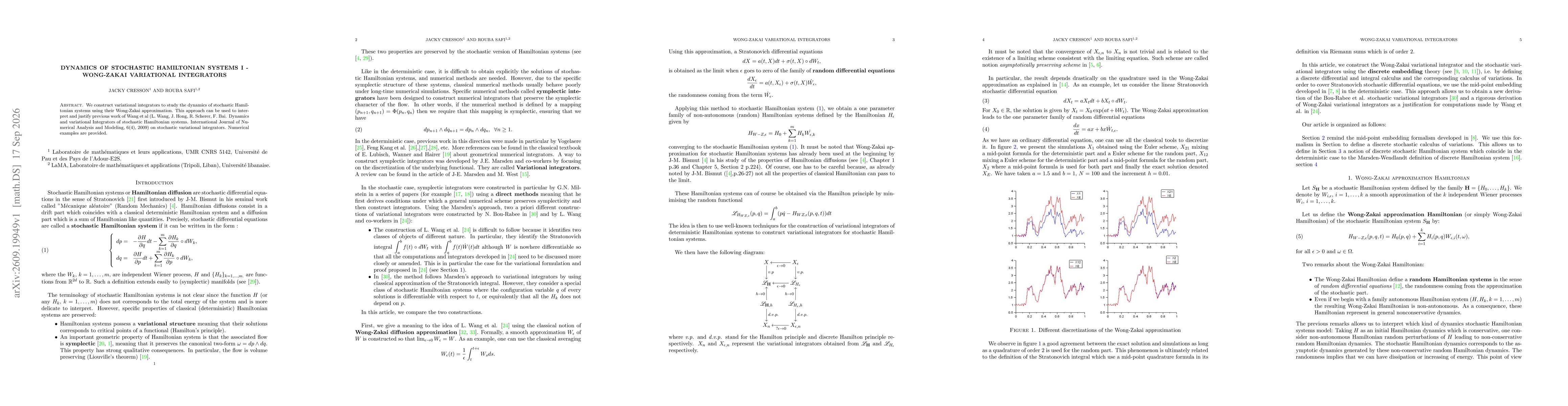 Thumbnail for Dynamics of Stochastic Hamiltonian systems I - Wong-Zakai Variational integrators