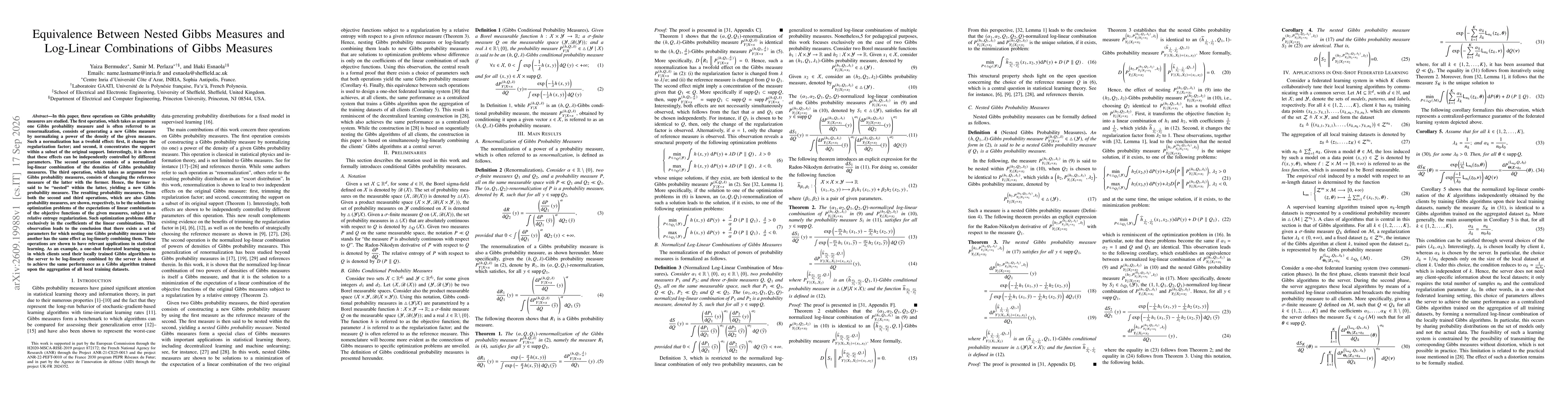 Thumbnail for Equivalence Between Nested Gibbs Measures and Log-Linear Combinations of Gibbs Measures