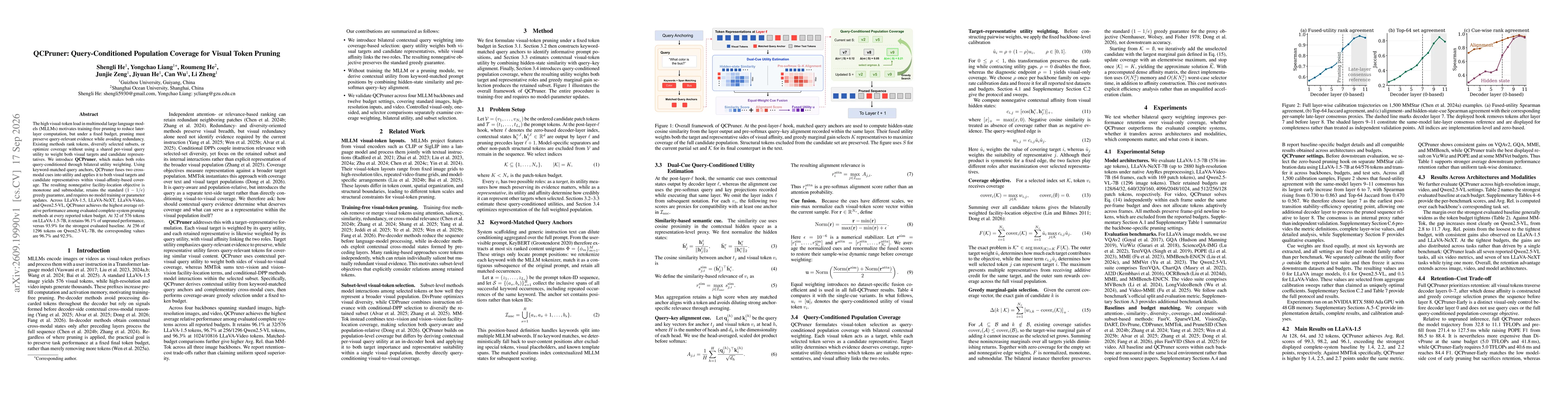 Thumbnail for QCPruner: Query-Conditioned Population Coverage for Visual Token Pruning